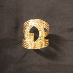 Magnificent Multi-Strand Twisted Rope Gold Open Cuff Bracelet