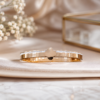 Untitled design (28) Elegant Clover Motif Crystal Gold Hinged Bangle Bracelet