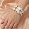 Elegant Butterfly Gold Hinged Cuff Bracelet