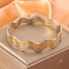Untitled design (13) Tri-Color Chevron Wave Gold Cuff Bracelet