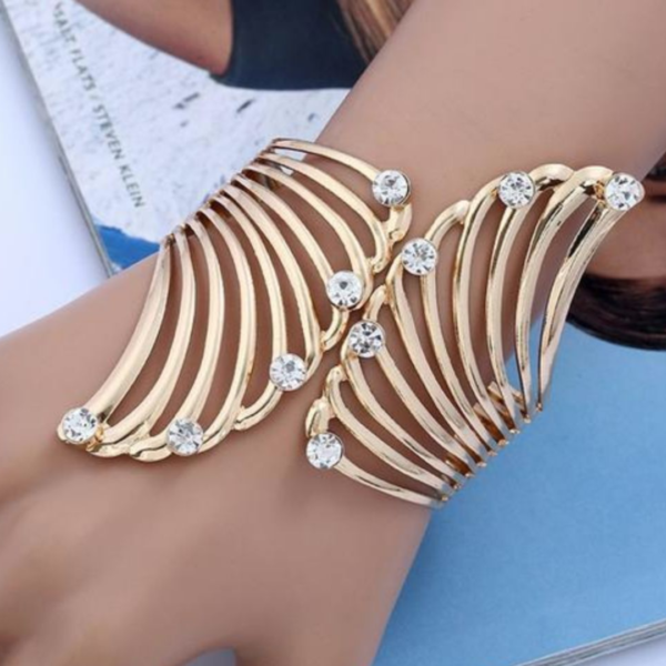 Whimsical Pink Mermaid & Seashell Cameo Gold Hinged Cuff Bracelet