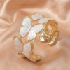 Elegant Butterfly Gold Hinged Cuff Bracelet