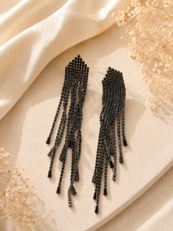 ChatGPT Image Jun 16, 2026, 03_34_54 PM Elegant Cascading Black Crystal Fringe Dangle Earrings
