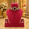 Untitled design (19) Royal Multi-Color Navratna Style Choker Set with White Meenakari & Maroon Centerpiece