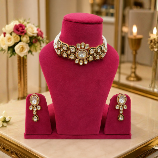 Luxury Kundan Choker Necklace Set with Matching Earrings | Bridal & Party Wear Jewelry