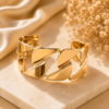Gold Plated Chunky Chain Link Cuff Bracelet for Women | Bold Statement Open Bracelet | Luxury Fashion Jewelry