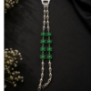 Silver Plated Green Floral Bracelet for Women | Emerald Crystal Charm Bracelet | Elegant Party Jewelry