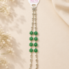 Silver Plated Green Floral Bracelet for Women | Emerald Crystal Charm Bracelet | Elegant Party Jewelry