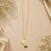 Gold Plated Daisy Flower & Bee Pendant Necklace for Women | Crystal Floral Necklace | Nature Inspired Pendant Jewelry