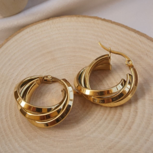 Untitled design (34) Elegant Chunky Gold Dome Hoop Earrings