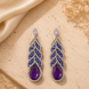 Untitled design (54) Silver Plated Blue & Purple Crystal Drop Earrings for Women | Luxury Party Wear Statement Earrings