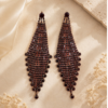 Untitled design (60) Black Rhodium Plated Burgundy Crystal Chandelier Earrings for Women | Luxury Statement Party Wear Earrings