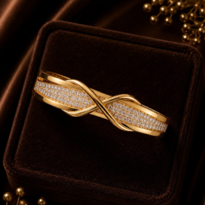 Untitled design (77) Gold Plated Infinity CZ Bracelet for Women | Luxury Crystal Bangle | Elegant Party & Daily Wear Jewelry