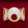 Untitled design (96) Gold Plated White Enamel Statement Cuff Bracelet for Women | Designer Open Cuff | Luxury Fashion Jewelry