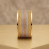 Untitled design (98) Tri-Tone Twisted Texture Cuff Bracelet for Women | Gold, Rose Gold & Silver Plated Statement Bracelet