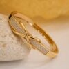 Gold Plated Infinity CZ Bracelet for Women | Luxury Crystal Bangle | Elegant Party & Daily Wear Jewelry