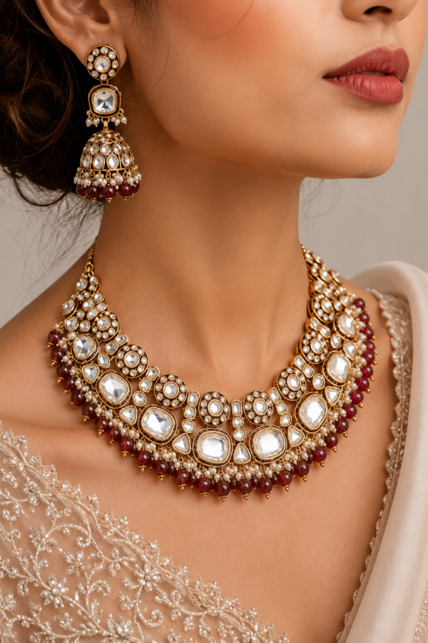 Royal Kundan Pearl Choker Necklace Set